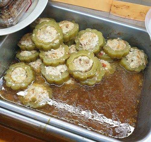 Shiitake bittergrourd tofu👍Must try! at Yuan Yuan 圓緣素食 - Chinatown in Central Singapore
