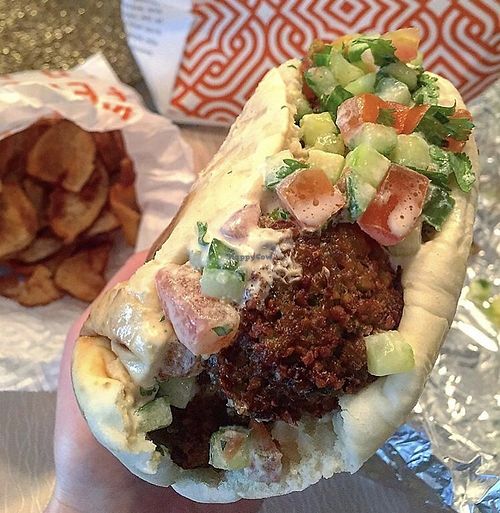 Falafel pita at Naf Naf Grill in Aurora