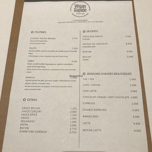 Vegan Rapide at Vegan Rapide - Le Misanthrope in Montreal