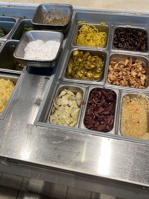 All veggies  at Blaze Pizza in Storrs