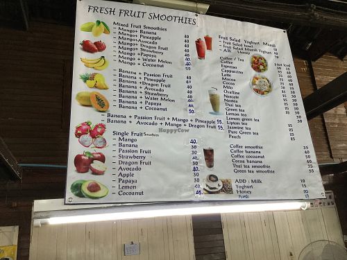 menu at Best Fresh Smoothies and Bowls in Chiang Mai