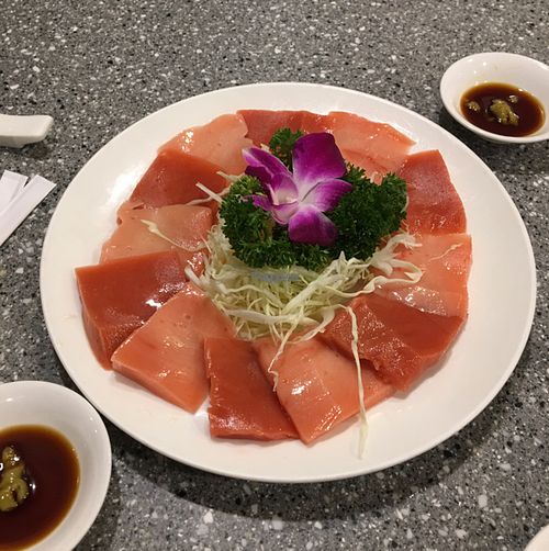 veggie sashimi at Harmony Village Vegetarian in Hong Kong Island