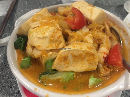 Tom Yam Tofu at Harmony Village Vegetarian in Hong Kong Island