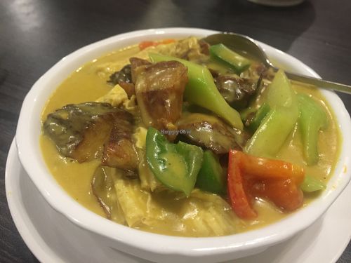 Potato, Bean Curd Sheet and Veg Lamb Curry at Harmony Village Vegetarian in Hong Kong Island