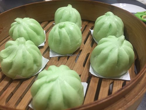 Steamed pandan lotus seed paste bun at Harmony Village Vegetarian in Hong Kong Island