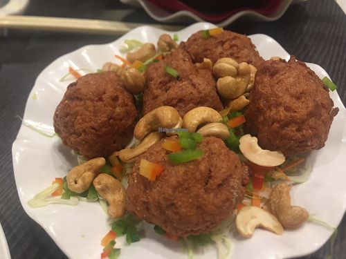 Deep fried meatballs at Harmony Village Vegetarian in Hong Kong Island