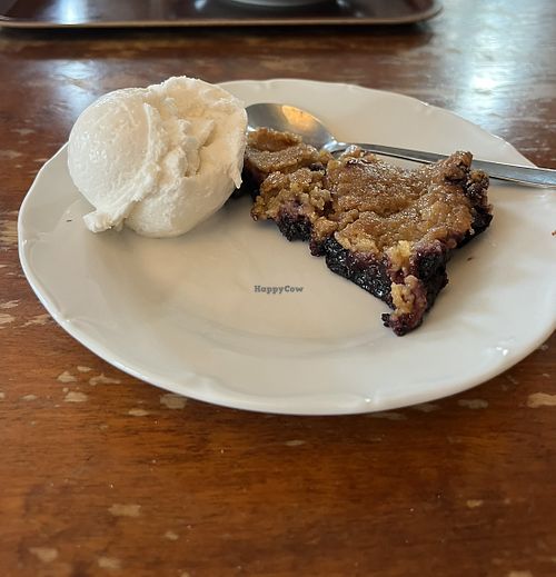 Blueberry pie with vanilla ice cream   at Kafferummet Storken in Uppsala