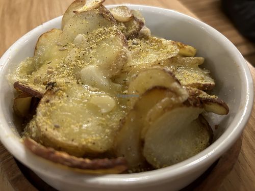 Garlic potatoes   at Purezza Camden in London