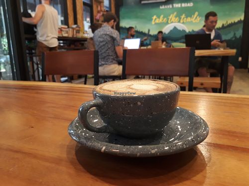 Almond Milk latte at Basecamp Coffee House in Chiang Mai