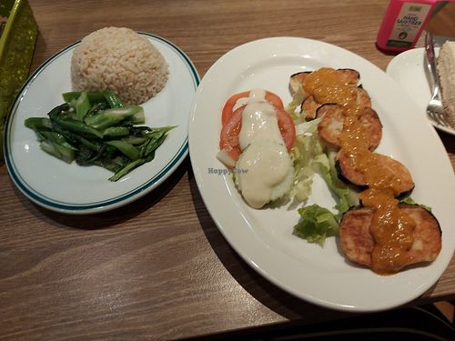 Lemak fish rice at Genesis 创世界素食馆 in Central Singapore