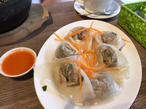 Dumplings are a must! at Genesis 创世界素食馆 in Central Singapore