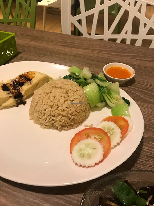 Chicken rice  at Genesis 创世界素食馆 in Central Singapore
