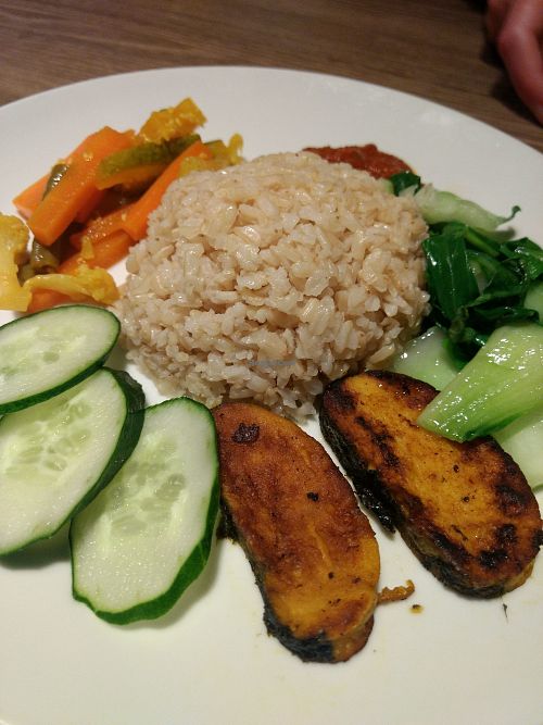 Nasi lamsak at Genesis 创世界素食馆 in Central Singapore