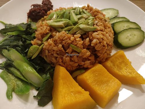 Sambal petai fried rice at Genesis 创世界素食馆 in Central Singapore