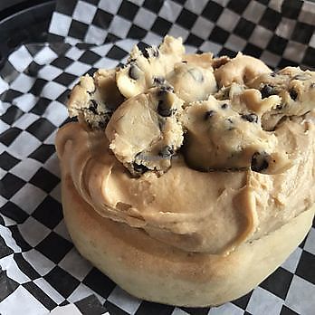 All vegan peanut butter cookie dough cinnamon roll at Cinnaholic in Westlake