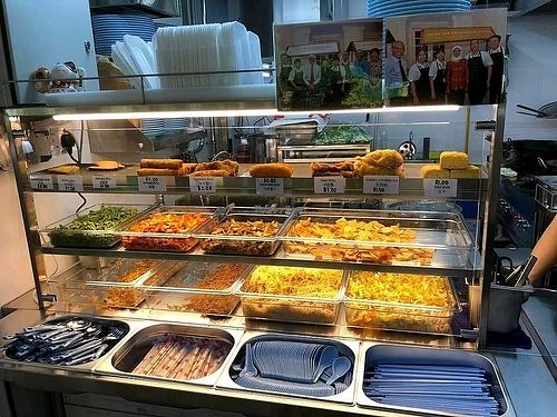 buffet selection at Wholesome Vegetarian Stall in East Singapore