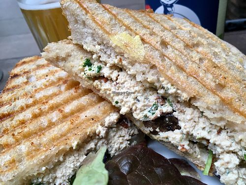 Vegan Croque-Monsieur at Contrebande Bar in Brussels