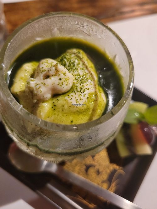 Matcha pudding at Itadakizen in Kyoto