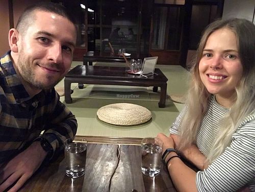 The Japanese style seating at Itadakizen in Kyoto