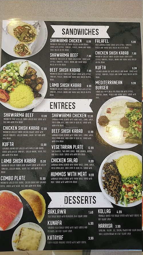 Menu 2/2 at Oasis Mediterranean in Gallup