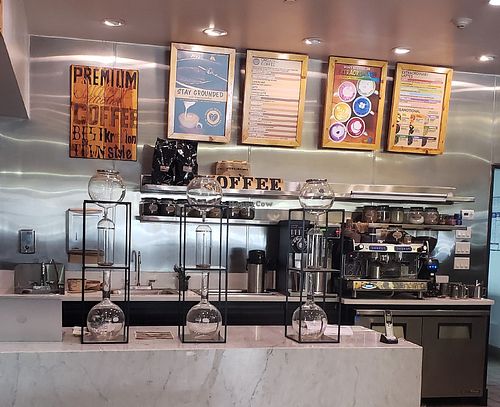 Coffee bar at Kreation Organic Juicery in Pasadena