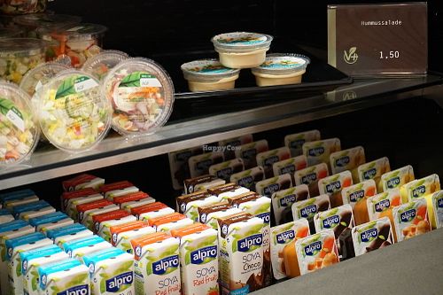 Salads, hummus, soymilk and pudding at Lipsius Kantine  in Leiden