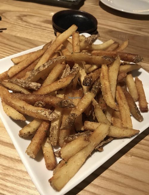 Togarashi fries (vegan without the aioli)  at Tavernakaya in Madison