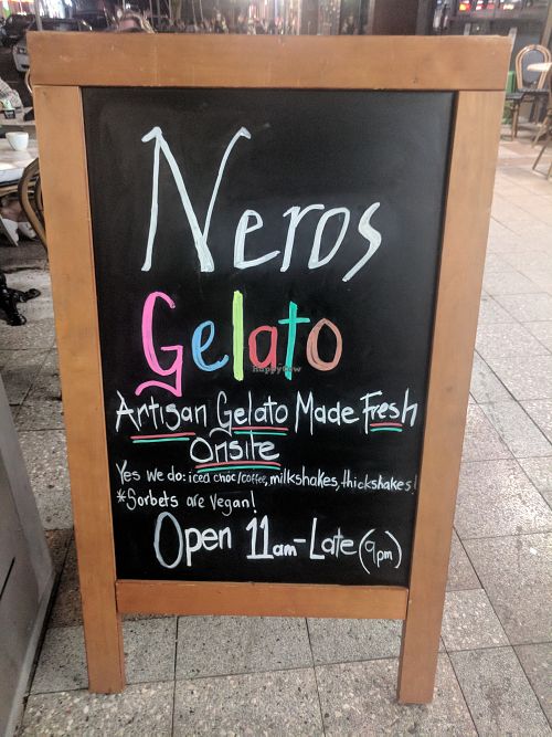 Vegan sorbet at Nero's Gelato Cafe in Nelson Bay