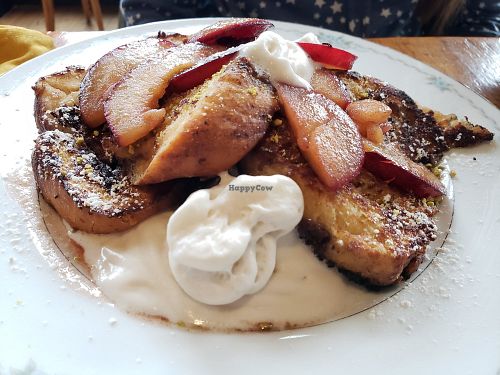 Blueberry cinnamon roll french toast at Fig + Farro in Minneapolis