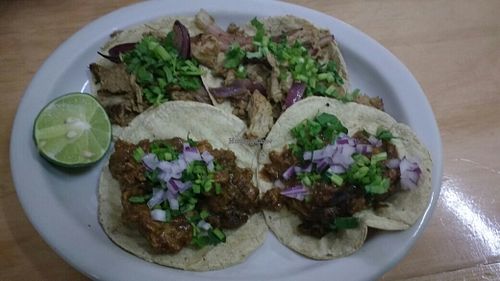 variety of vegan tacos at Vege Taco in Mexico City