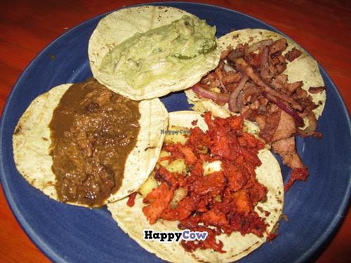 vegan tacos - pibil, pastor, and encebollado at Vege Taco in Mexico City