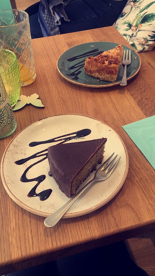 Apple and chocolate cake at Cafe Seelenzeit Genuss fur Korper und Geist in Mering