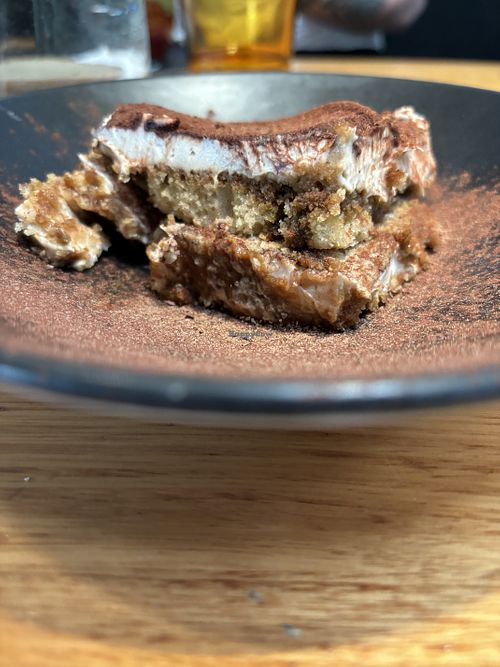 Tiramisu as served  at Vegie Bar Take Away in Fitzroy