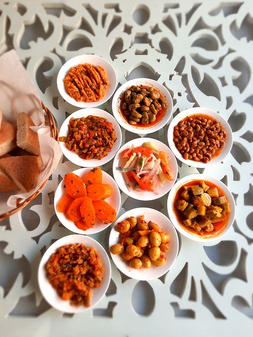 Moroccan salads 55 dirhams. at Dar Tajine in Fes