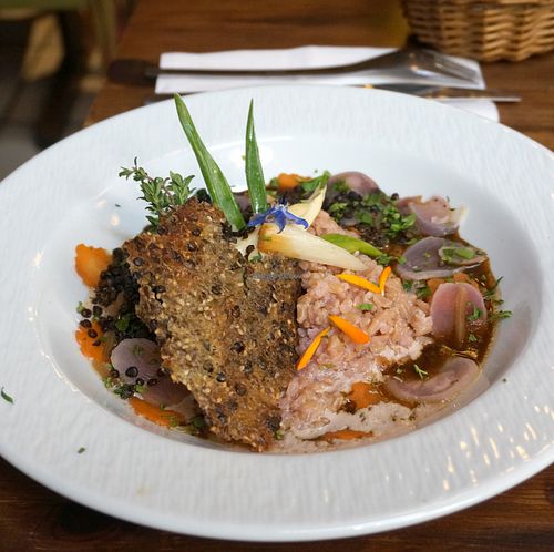 Spring plate (risotto w/asparagus and lentils) at Toutes Les Couleurs in Lyon