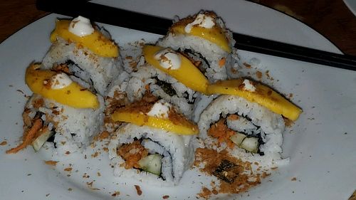 mango sushi, vegan floss at Cafe Honest in Siargao