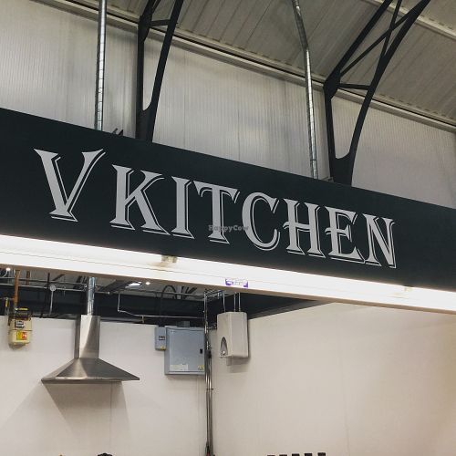 The sign on our stall so that you can find us!  at V Kitchen - Food Stall in Hull