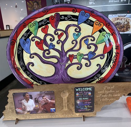 Cheerful welcome   at Yassin's Falafel House - N Peters Rd in Knoxville