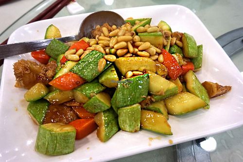 Monkey head mushrooms and pine nuts at Three Virtues 三德食品 - Jordan in Kowloon
