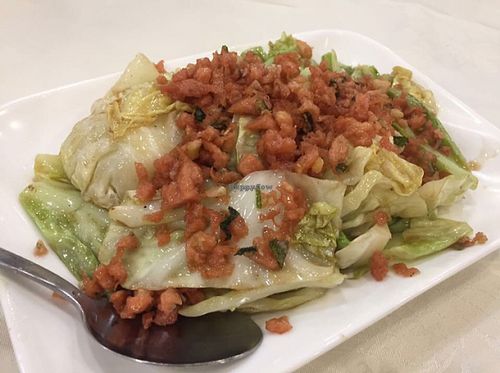 Stir-fry veggie with spicy minced soy meat at Three Virtues 三德食品 - Jordan in Kowloon