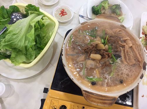 Vegetarian lamb pot at Three Virtues 三德食品 - Jordan in Kowloon