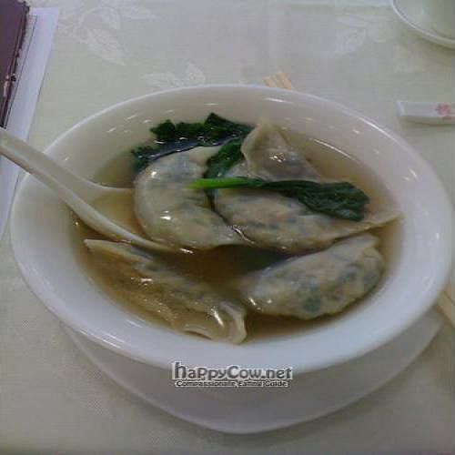 Vegetarian Dumplings in Soup at Three Virtues 三德食品 - Jordan in Kowloon