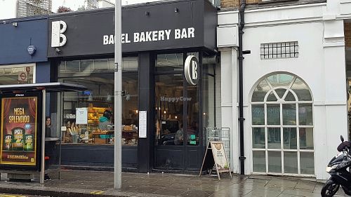 Outside at B Bagel Bakery Bar in South West London