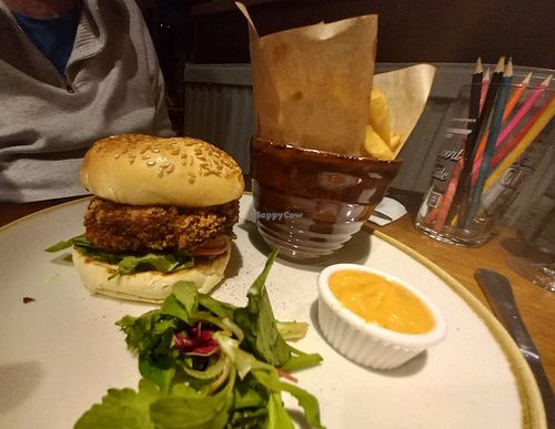 Chickpea burger at The Aperfield Inn in Westerham