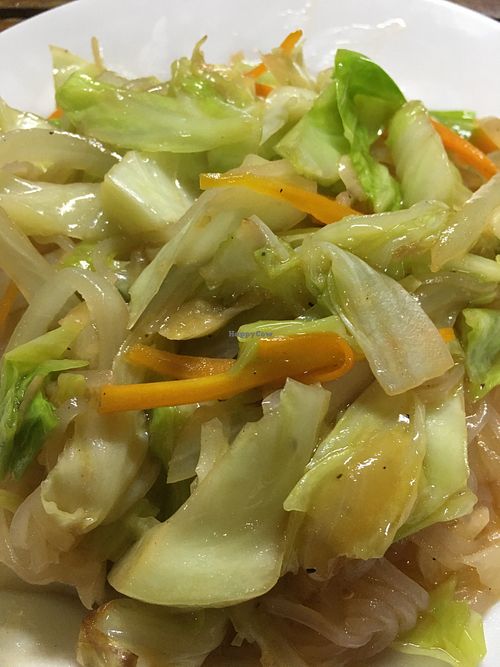Fried noodles with vegetables (I specified no eggs and no fish sauce)  at Mama Lao in Nong Khiaw