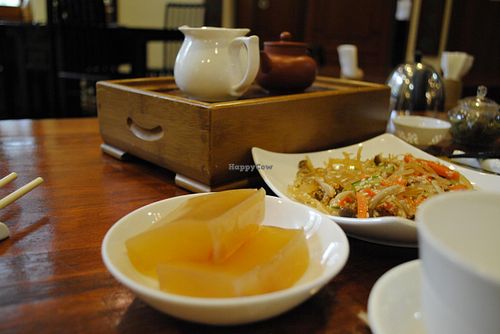 Premium Yixing Gongfu Red Tea with Seaweed salad and dessert. at LockCha 樂茶軒 - Admiralty in Hong Kong Island