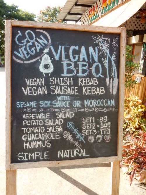 Vegan BBQ at Full Moon Wellness Cafe in Chiang Rai
