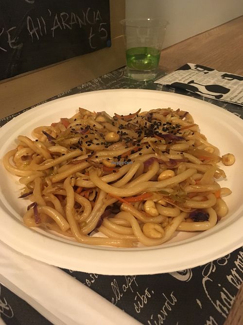 Udon noodles with Asian inspired sauce  at Chefnatura in Turin