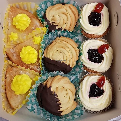 Afternoon tea cakes at  Compassion Cakes in Whitstable