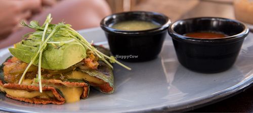 quesadillas con hoja santa at Fruto Mistico in Tulum